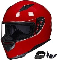 Vista 15 de ILM - Casco integral para motocicleta urbana con bufanda de invierno extraíble, 2 viseras, aprobado por DOT