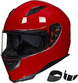 ILM Full Face Motorcycle Street Bike Helmet with Removable Winter Neck Scarf + 2 Visors DOT Model-JK313