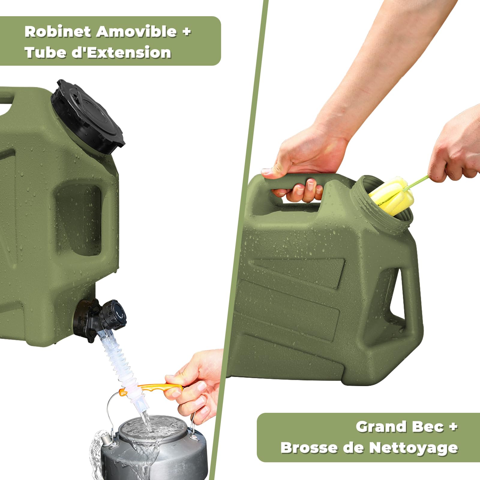 Sharplace 10L Bidon Eau avec Robinet, Jerrican Eau Réservoir D'eau de Camping Car Extérieur Bidon D'eau Alimentaire, Portable Grande Capacité Sans Fuite de Réservoir D'eau pour La Conduite RV, Camping
