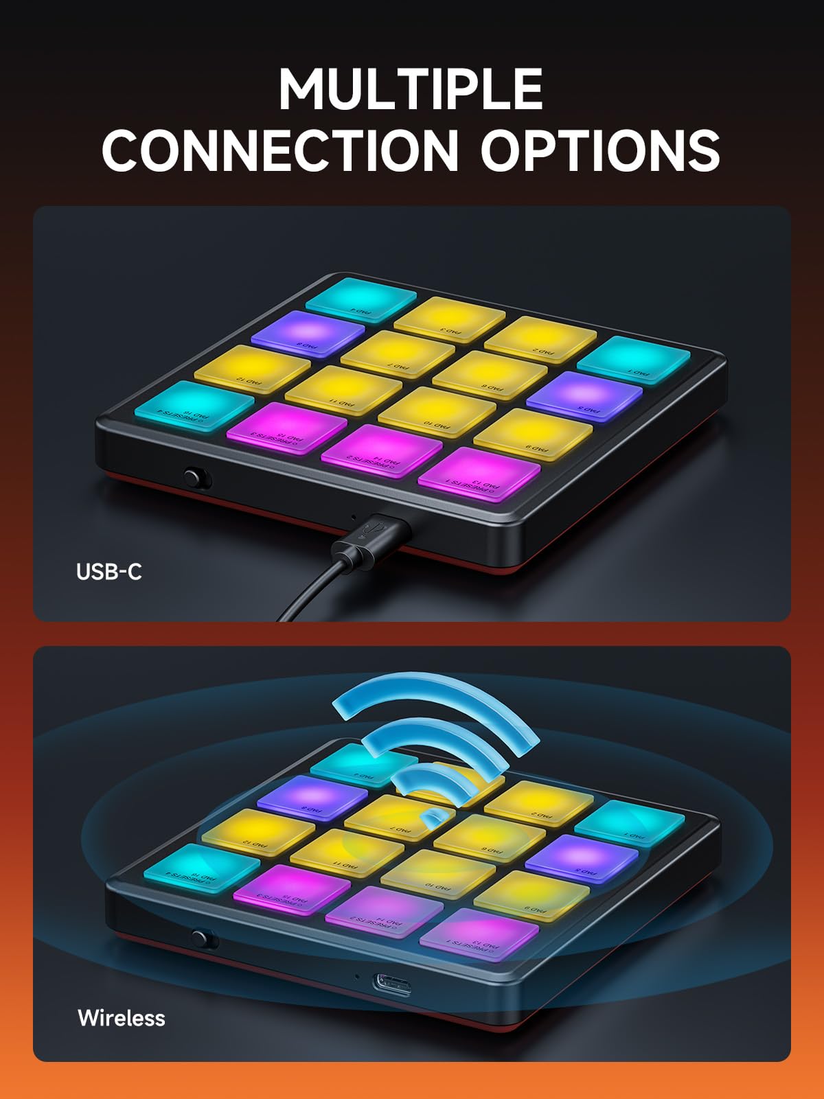 Donner Contrôleur MIDI Pad Beat Maker Machine, Boîte à Rythmes Portable avec 16 Pads de Rythme, Répétition de Notes et Logiciel de Production Musicale, Contrôleur MIDI USB avec 40 Cours,STARRYPAD MINI