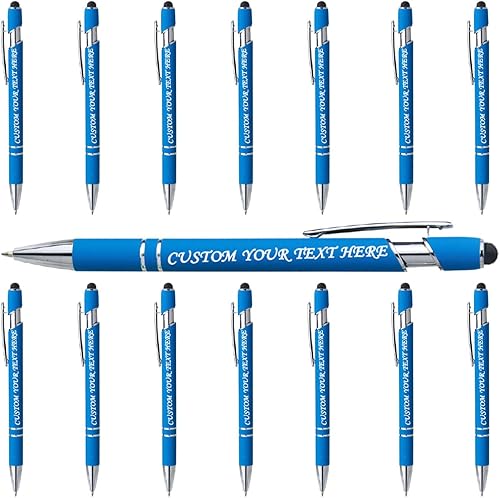 15 bolígrafos personalizados a granel, bolígrafo personalizado, bolígrafo grabado con nombre, logotipo, lápiz capacitivo para pantallas táctiles, a