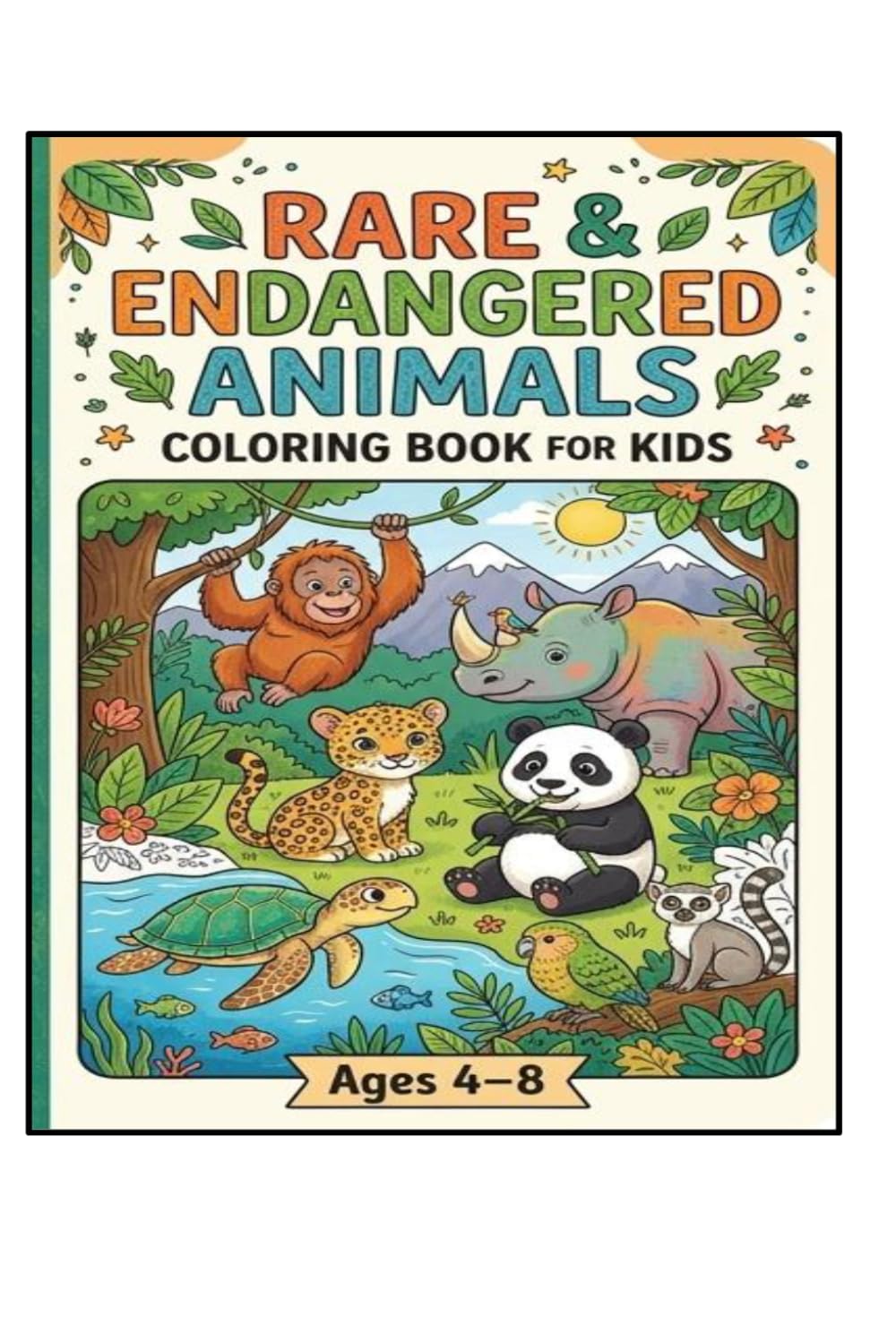 Rare & Endangered Animals Coloring Book For Kids
