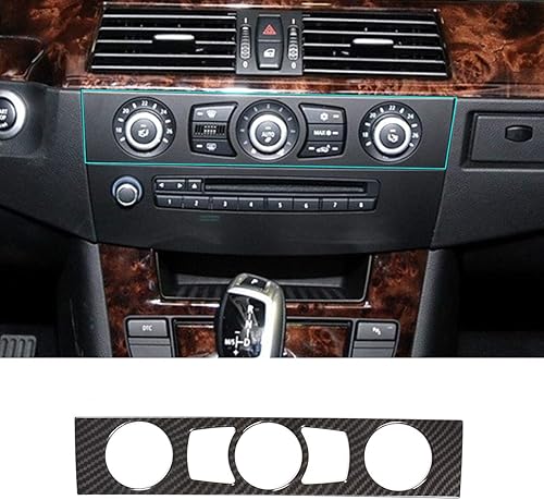 Miniatura 6 de CHEYA ABS Auto Interior Consola Central Aire Acondicionado Botón Decoración Marco Adhesivo Ajuste Para BMW E60 Serie 5 2004-2010 Accesorios