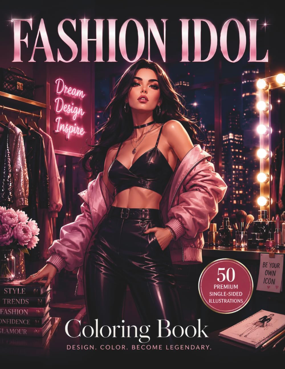 Fashion Idol Coloring Book: 50 Stylish Fashion Illustrations for Teens and Adults | Modern Models, Trendy Outfits, Chic Poses, Relaxing & ... Pages (Fashion Idol Coloring Book Collection)