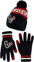 Vista 183 de Ultra Game Gorro de invierno de punto súper suave oficial de la NFL con guantes extra cálidos para pantalla táctil