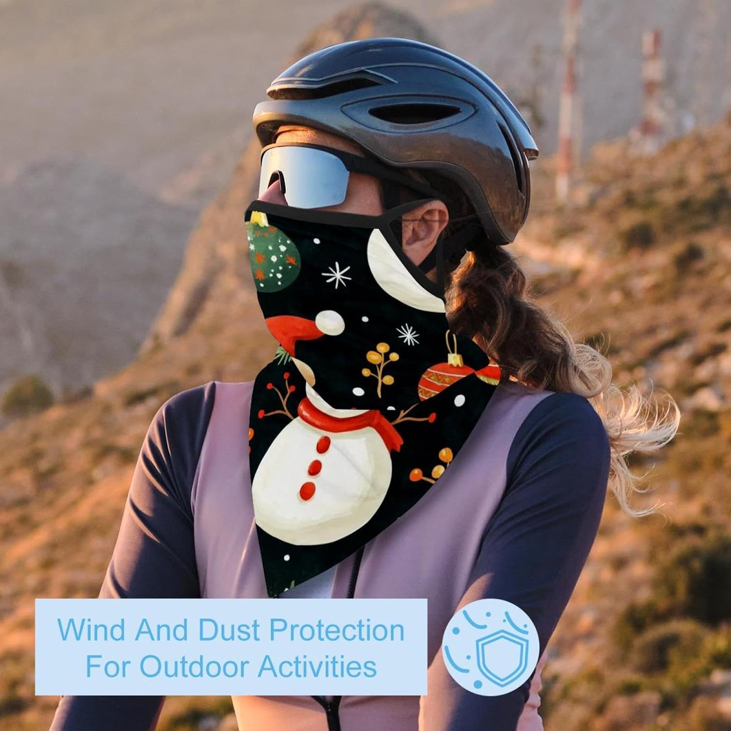 4 Pieces Merry Christmas Snowman UV Protector Scarf, Summer Cooling Neck Gaiter for Men/Women
