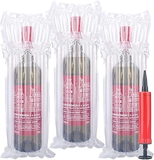 Wine Bottle Travel Protector Bags, 30 Pieces Bubble Cushion Wrap Sleeves for Luggage, Airplane Travel, Transport, Inflatab...