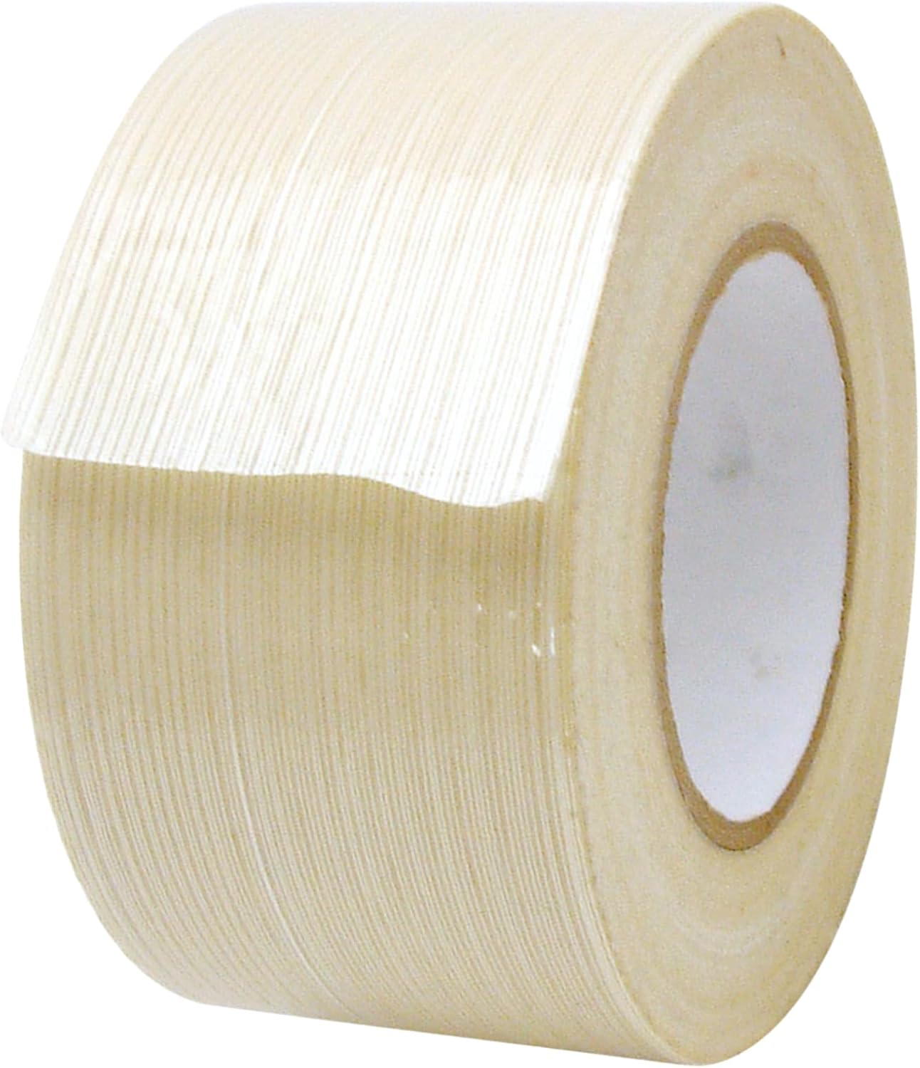 J.V. Converting JVCC Premium Grade Filament Strapping Tape Polyester, (765P), 3 in. (72mm Actual) x 60 yds. (Natural)