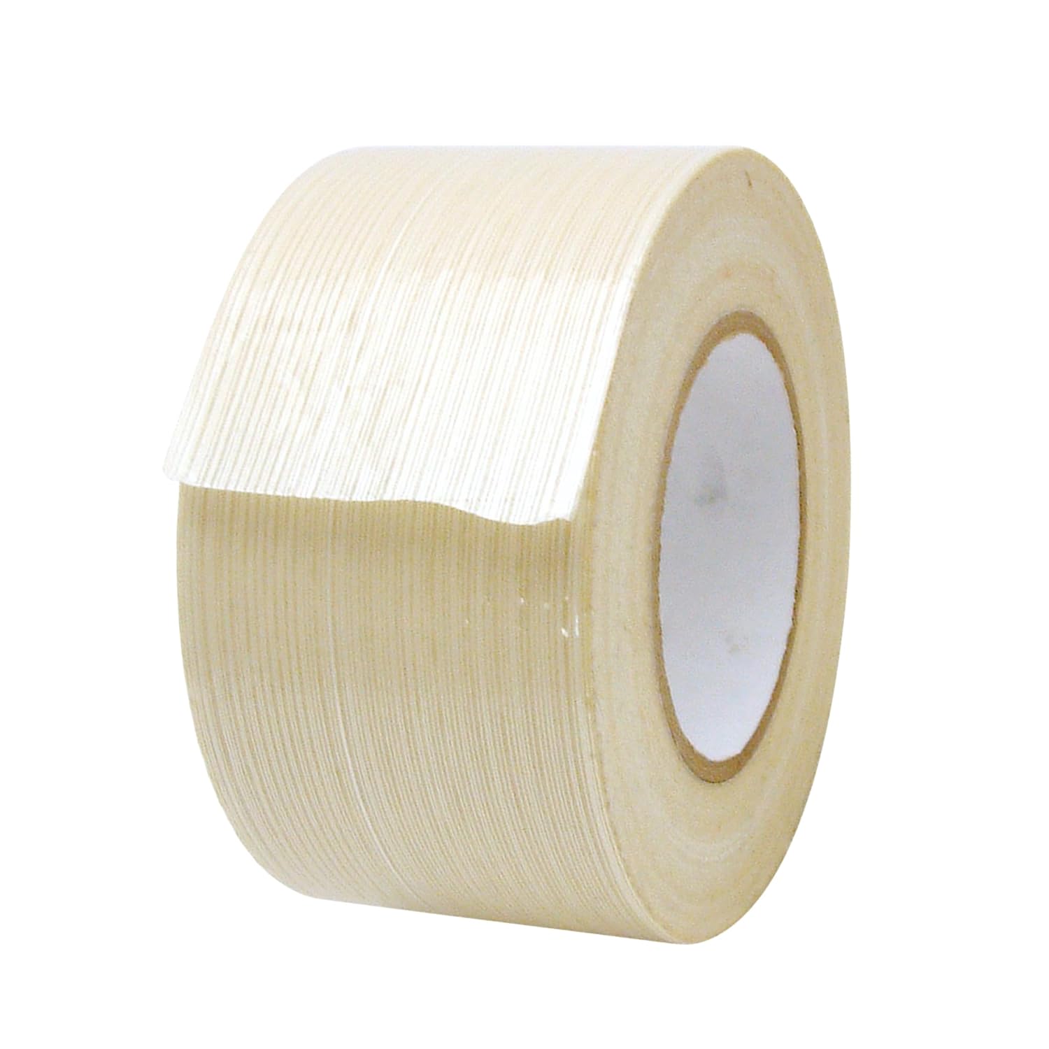 J.V. Converting JVCC Premium Grade Filament Strapping Tape Polyester, (765P), 4 in. (96mm Actual) x 60 yds. (Natural)