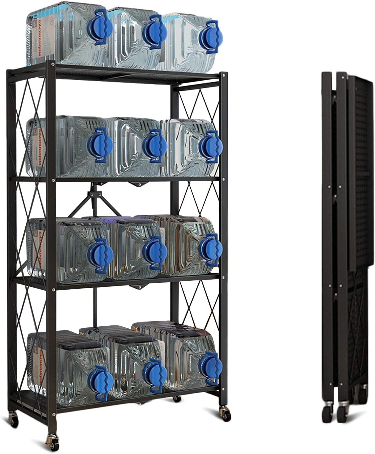 Amazon.com: Organize It All Foldable Metal Rack with Wheels ...