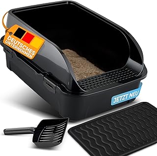 CROPLAS Cat Litter Tray Open High Rim Cat Litter Tray without Lid Large Open Cat Litter Tray Open with Cat Litter Tray Mat & Cat Litter Tray Scoop, Cat Litter Box, Cat Litter Box, Cat Litter Box, Cat product image
