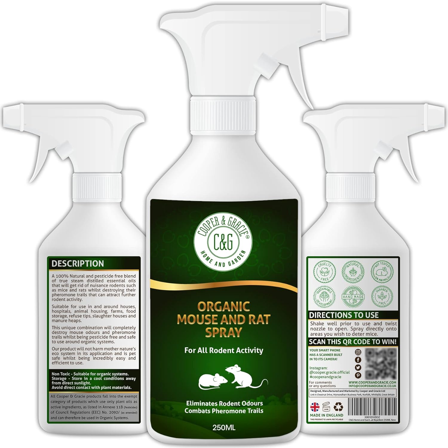 Organic Rat Repellent Natural Alternative to Mice Poison & Mouse Poison Indoors Outdoor