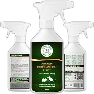 C&G Home and Garden | Organic Rat Repellent | Natural Alternative to Mice Poison & Mouse Poison Indoors Outdoor | Peppermint Oil Rat Repellent & Mouse Repellent