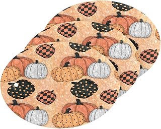 Scrub Sponge Pumpkins Plaid Kitchen Washing Dishes Cleaning Sponges Non Scratch Sponge for Dish Countertops Sinks Floors Showers Tile Sinks, 3 Pack