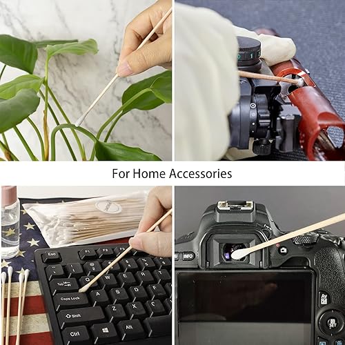 Miniatura 8 de Hisopos de algodón de 6 pulgadas de largo, 200 unidades, hisopos de algodón con palos de madera, hisopos largos para limpieza de armas, limpieza de