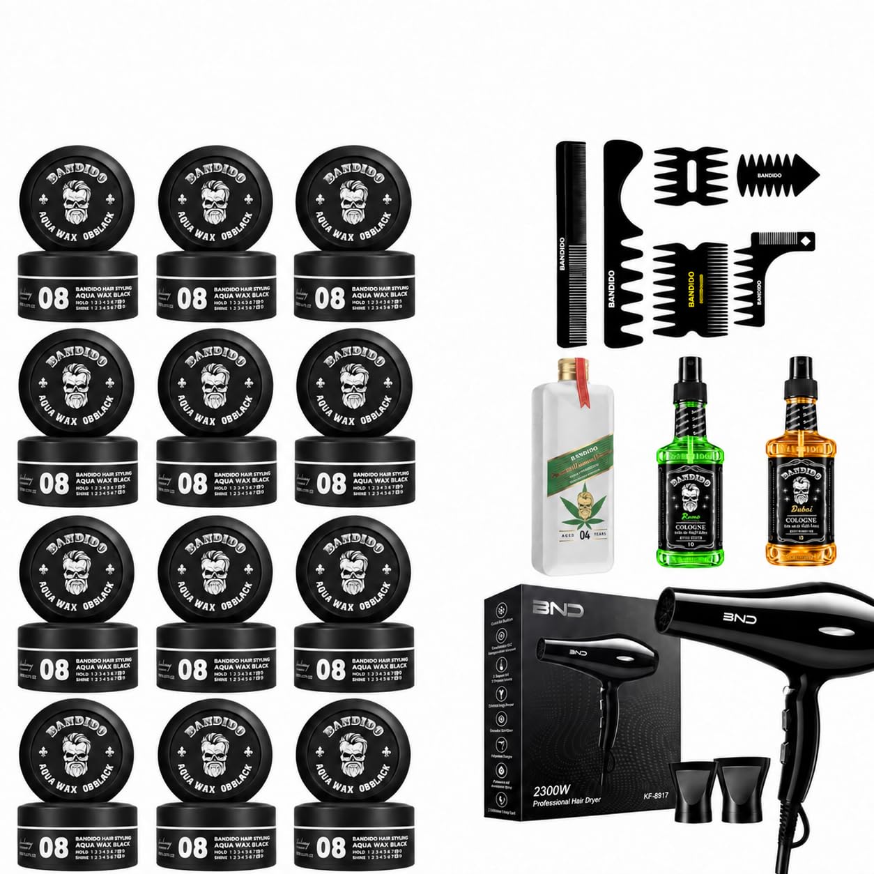 Bandido Aqua Wax n. 8 Black, 12 × 150 ml con accessori