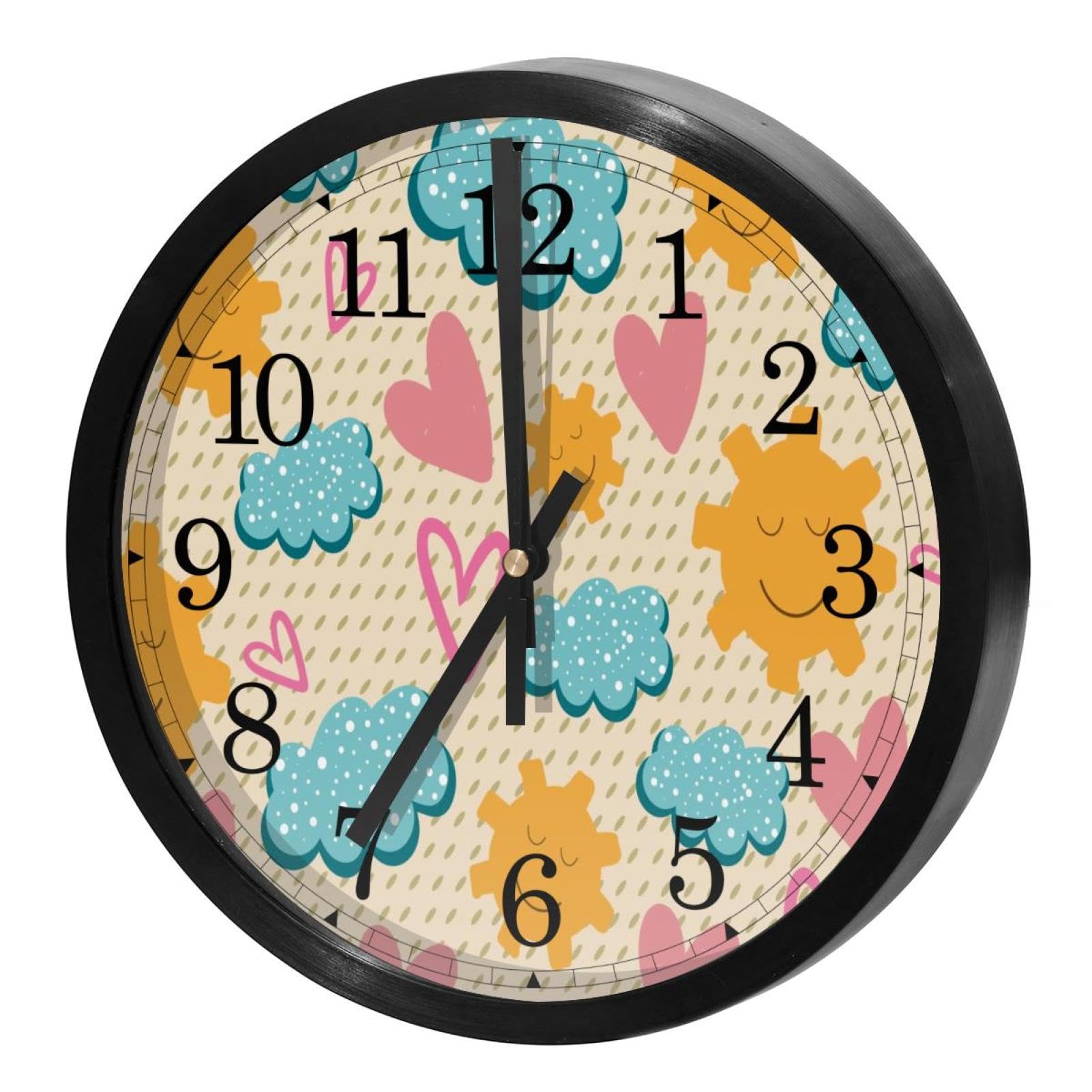 Horloge murale à quartz sans tic-tac fonctionnant à piles pour décoration de bureau moderne