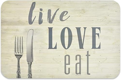 Miniatura 2 de Juego de 4 manteles individuales inspiradores para mesa de comedor (Live Love Eat)