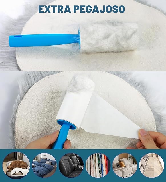 Foto 3 de 8 de 1000 Hojas Extra pegajosas para Pelo de Animales, Quitapelusas, Cepillo para Pelo de Gato