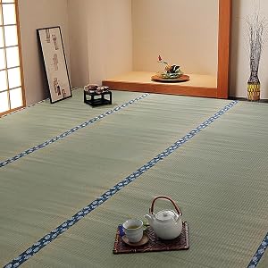 IKEHIKO Tatami Mat 100 Japanese Rush Grass Goza Igusa Mat Area Rug Carpet Floor Mat Natural Material Traditional