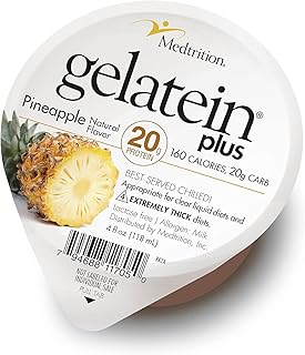 Medtrition ProSource Gelatein Plus Pineapple: 20 Grams of Proteins. Ideal for Clear Liquid Diets, Swallowing Difficulties, Dialysis and Oncology. Great Pre or Post Workout Snack. (12 Pack) …