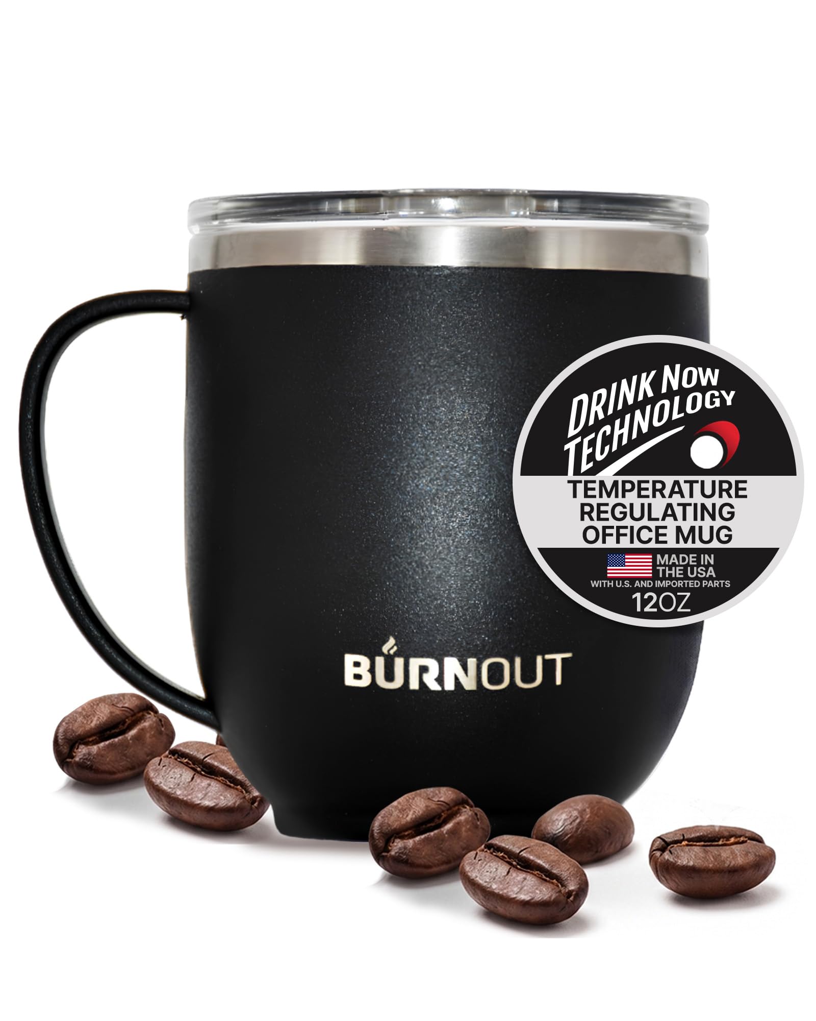 BURNOUT Temperature Regulating Home and Office Mug 12 oz Black