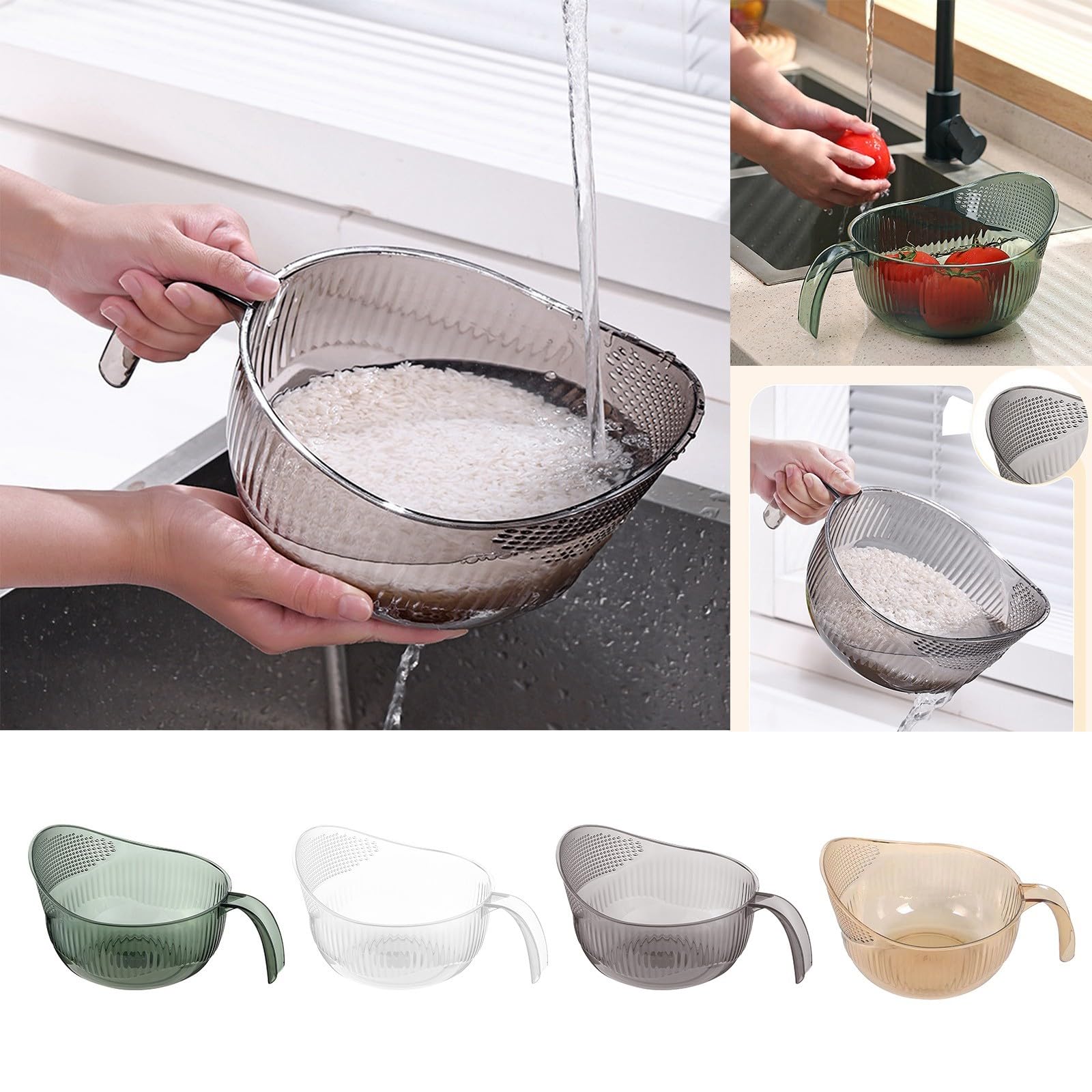 Cambro 15CLRHP150 Food Pan Colander Full Size H-Pan Amber Case of 6