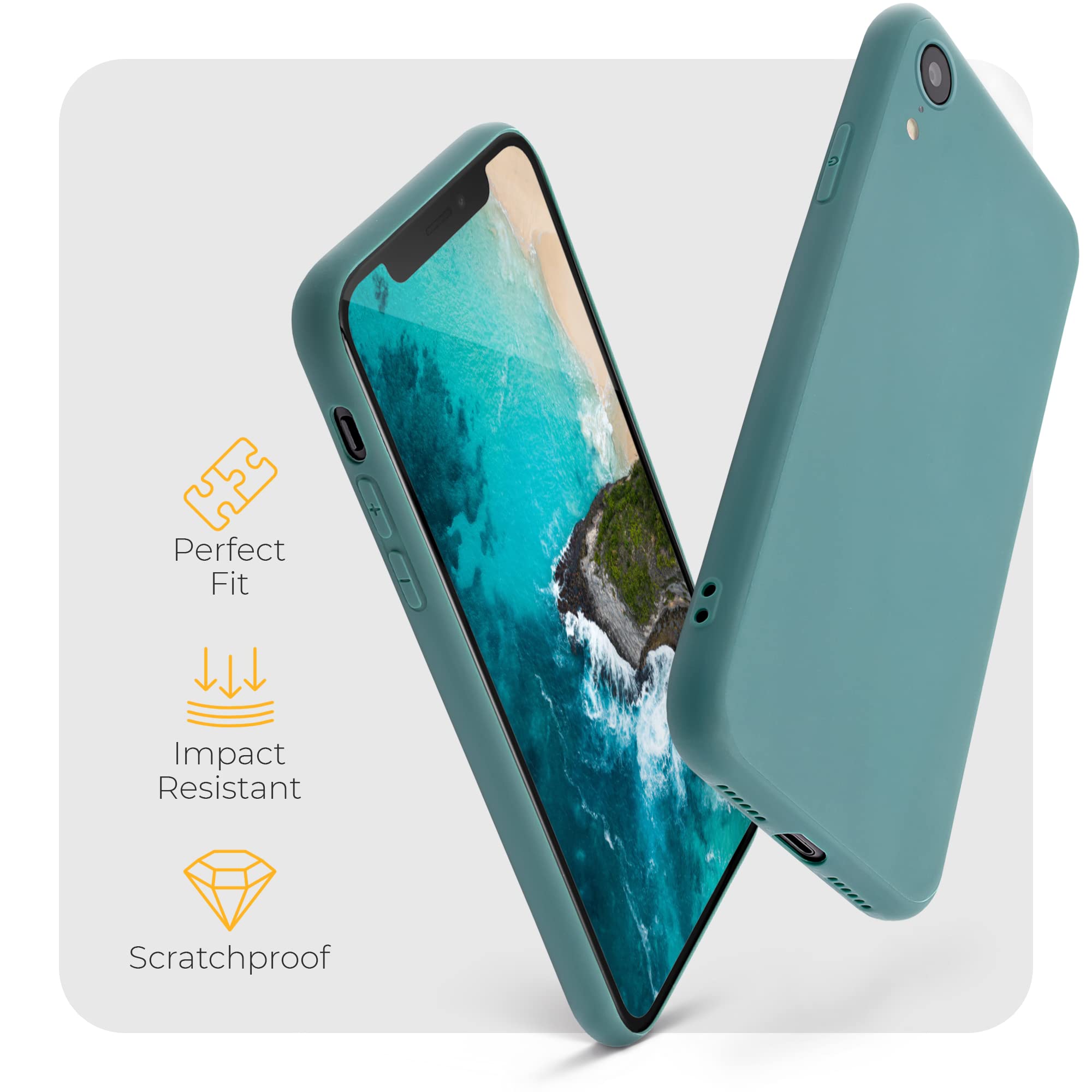 Moozy - Minimalist Series, Cover In Silicone Per Iphone 11, Grigio Blu