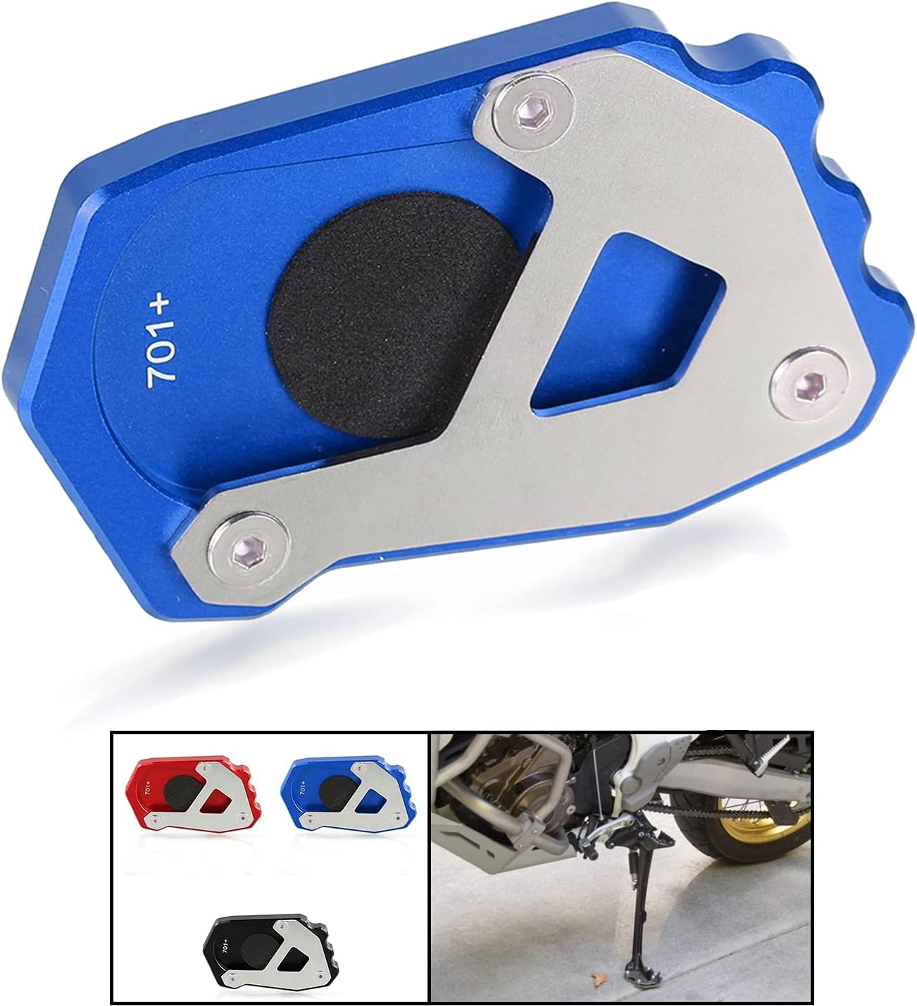 Motorcycle Side Stand Enlarge Kickstand Plate Enlarger Accessories Side Stand Extension Compatible with R1250GS ADV 2019-2021 R1200GS LC ADV 2016+ Blue