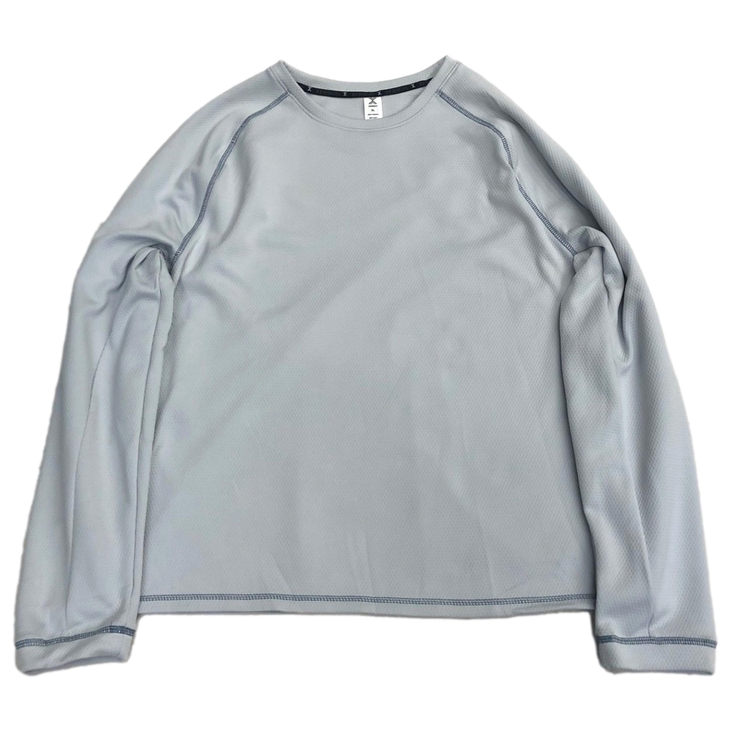 xersion Mens Pale Blue Gray Reflective Waffle Grid Thermal Athletic Shirt-picture-21