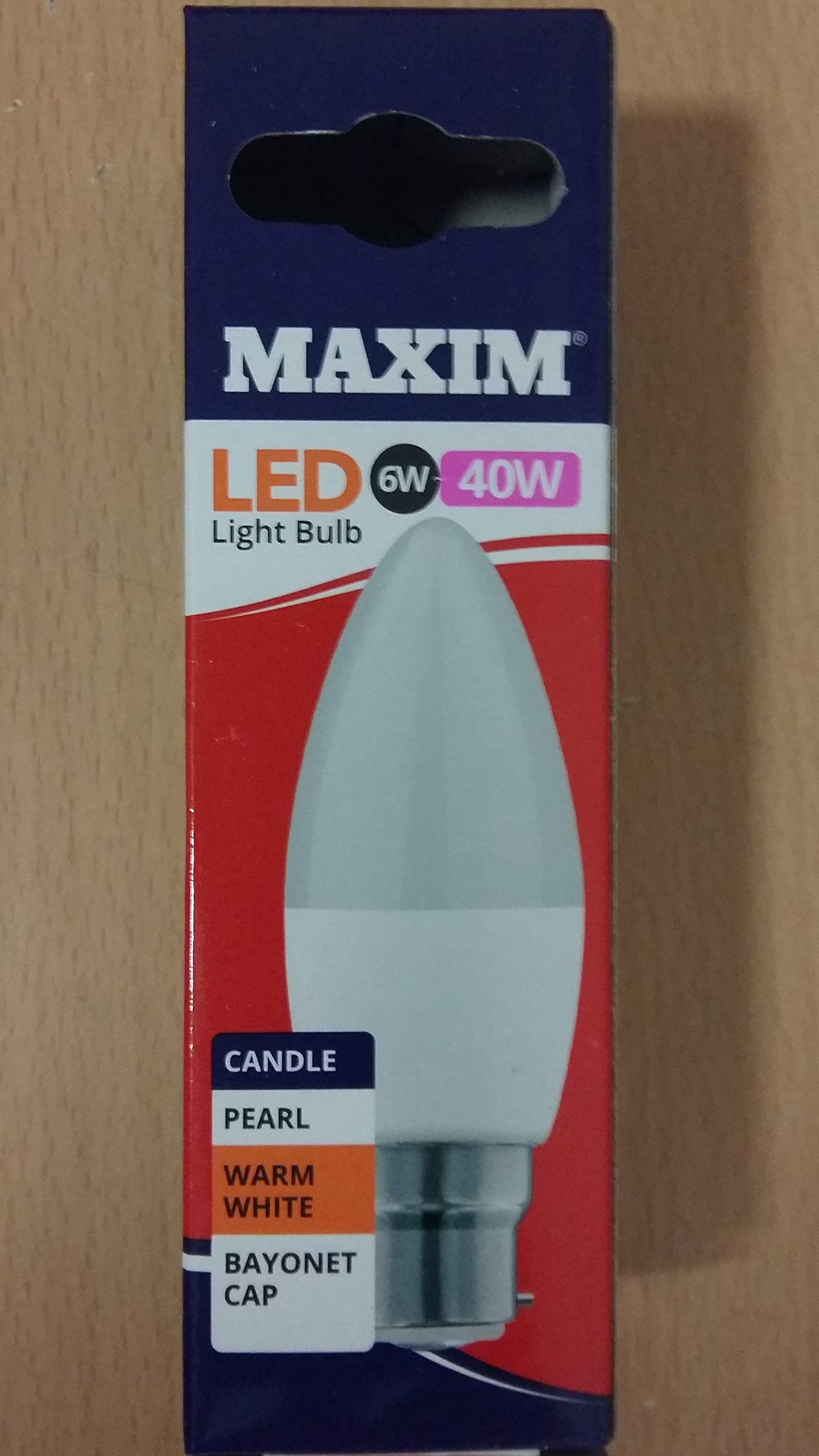 Maxim LED Candle 6W (40W Equiv) Warm White BC