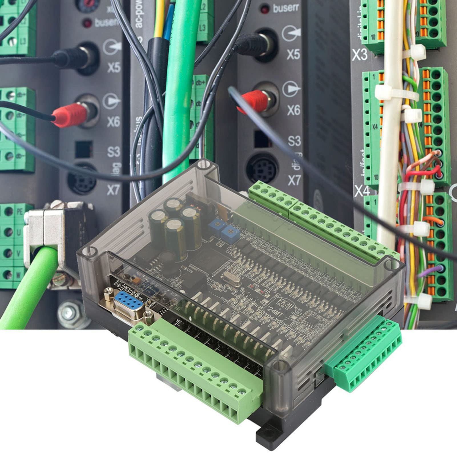 Controlador PLC de 24 V y 24 MT, tarjeta PLC industrial con 6 entradas analógicas, MCU de 32 bits, 14 entradas y 10 salidas de transistor, I/O de alta velocidad de 100 k pulsos