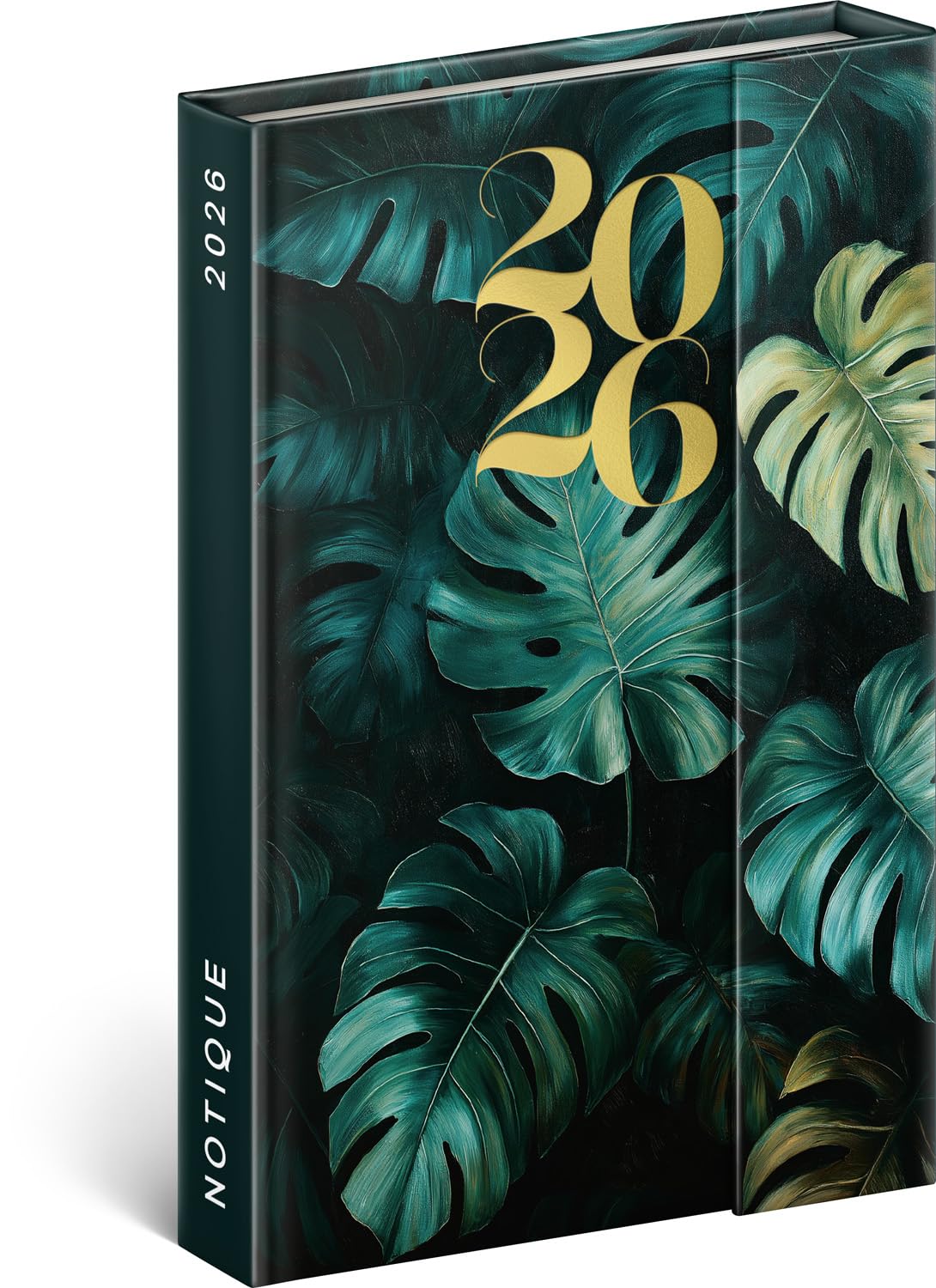 NOTIQUE 2026 Appointment Planner - Mini Pocket Planner approx. A6 with Magnetic Closure, Compact Weekly Planner 11x16cm, Hardcover Book Calendar with Monthly Overview (Monstera)
