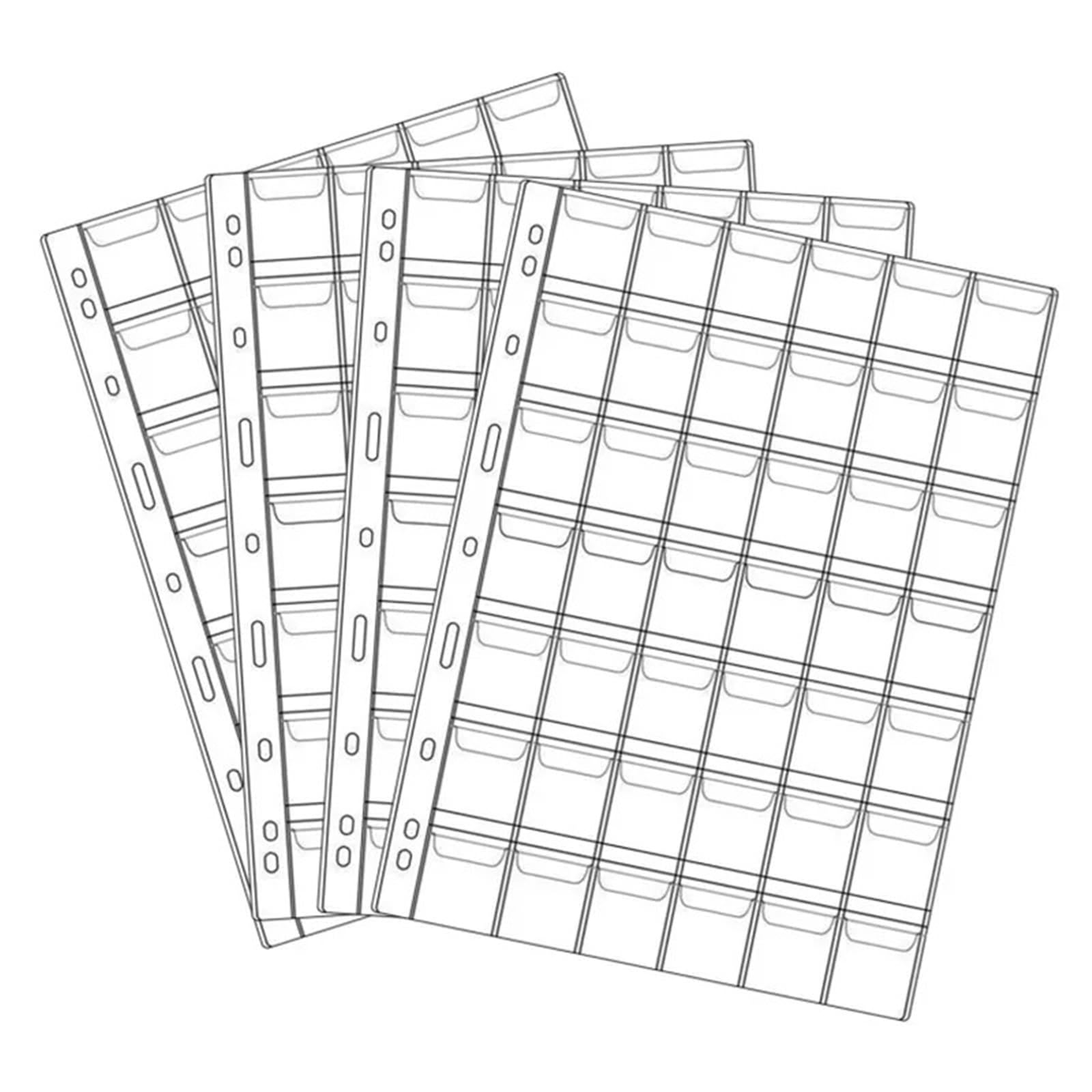 Album Monedas 6/9/12/20/30/42 Pocket Coin Pages 10PCS 20PCS Plastic Holders Stamp Collector Supplies for Currency Collection(20pcs-20 Grids)
