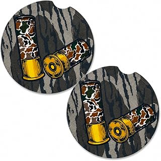 Scent South Neoprene Car Coasters | 2 Pack| Vehicle Cup Holder Inserts| Hunting Truck & SUV Accessories | Absorbent Cup Holder Protectors (Camo Shell)