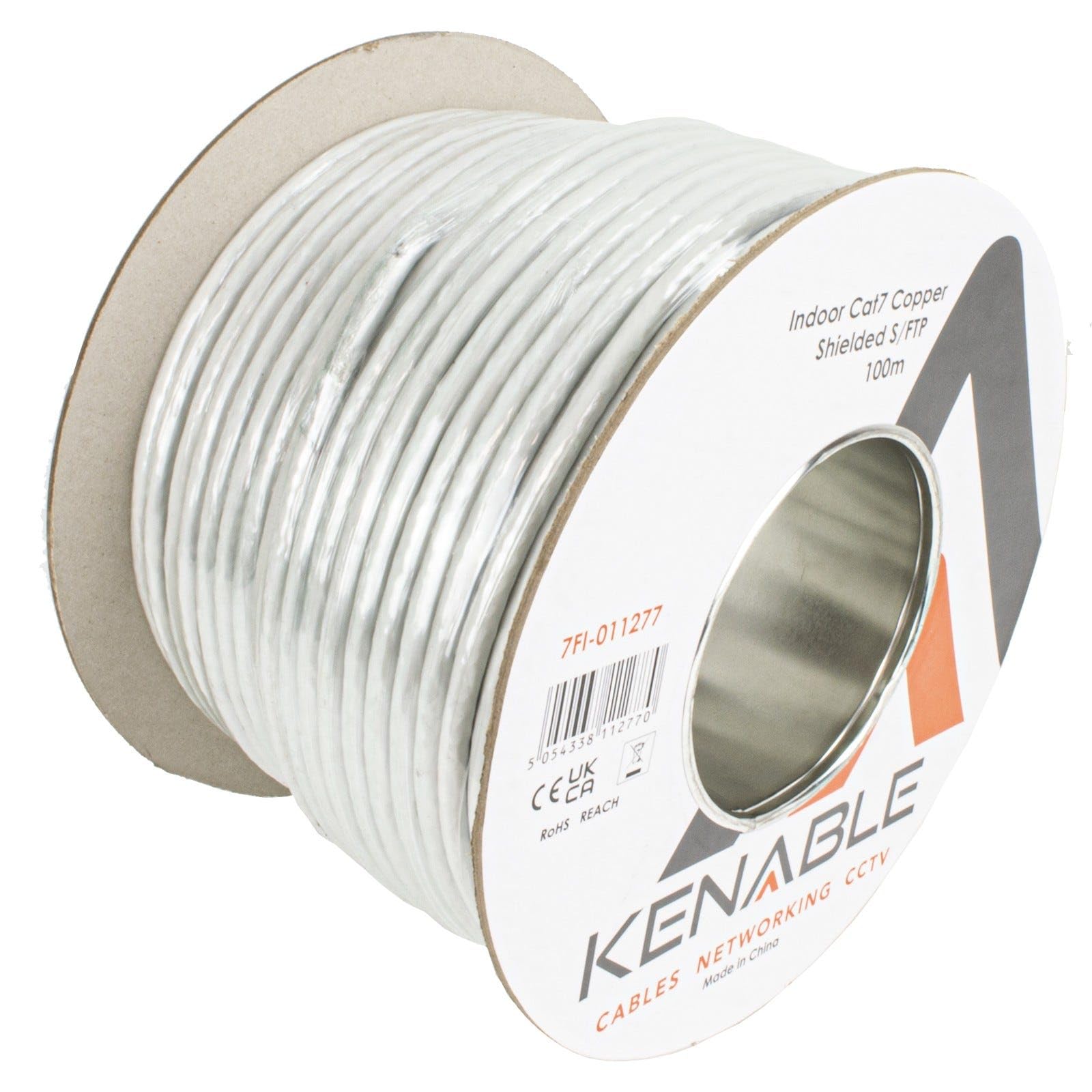 kenable CAT7 UTP RAME Ethernet S/FTP - Avvolgicavo di rete, 100 m, colore: Grigio [100 metri]