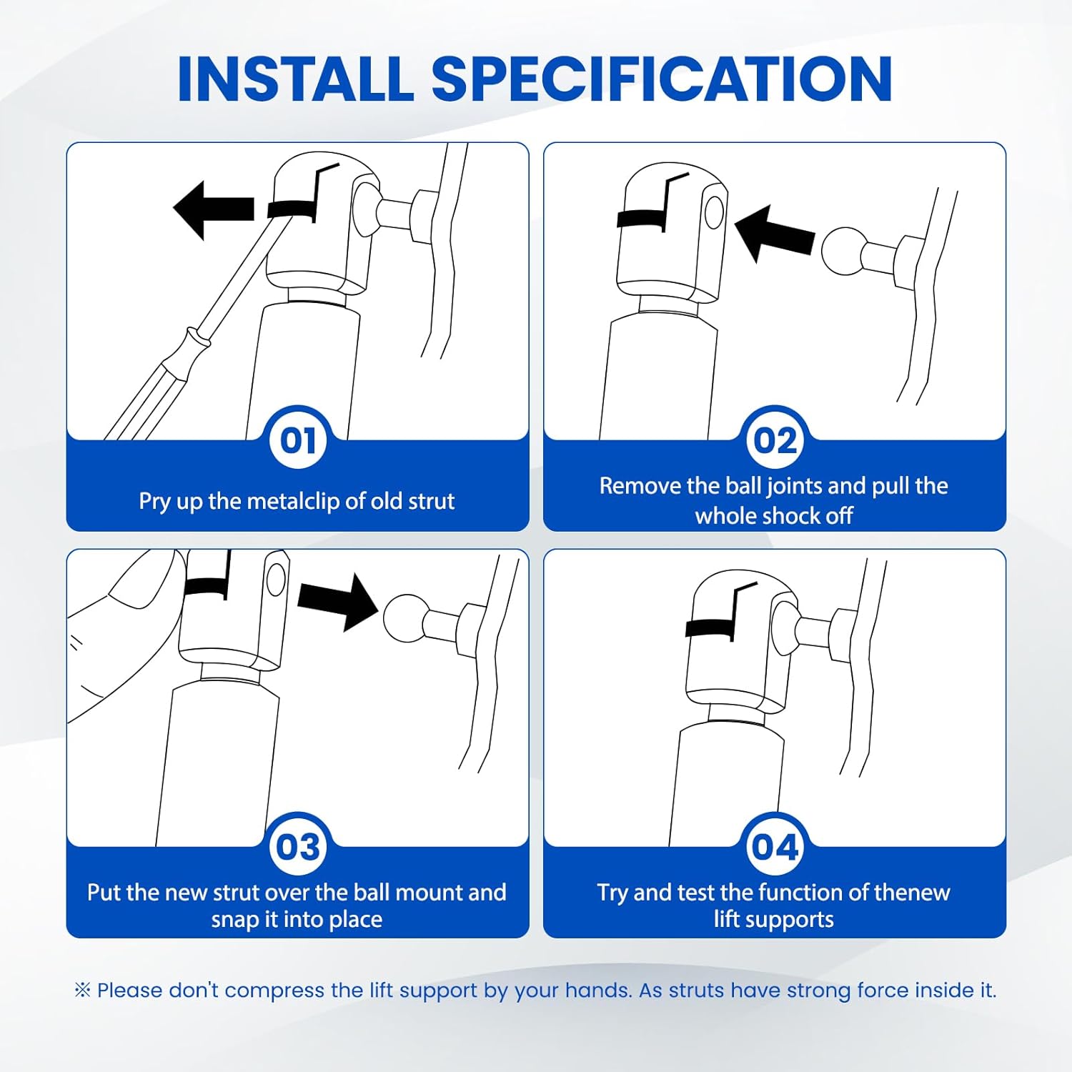 ML2750 28 inch 50Lb/222N Gas Struts Shock 28" 50lb Gas Spring Lift Support for Truck Tonneau Cover Boat Engine Hatch Travel Trailer Door Outdoor Kitchen Door Basement Door Replace ML27-50, 2Pcs