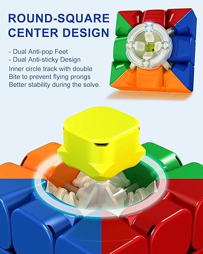 Miniatura 5 de CFMOUR Cubo magnético de velocidad 3 x 3  Moyu RS3M Cubo sin calcomanías, 48 imanes  Juguete rompecabezas superrápido para resolver problemas para