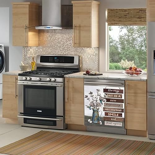 Miniatura 7 de Calcomanía magnética de algodón para ramo de flores para lavavajillas, cubierta magnética para lavavajillas, decoración de cocina, nevera, regalo