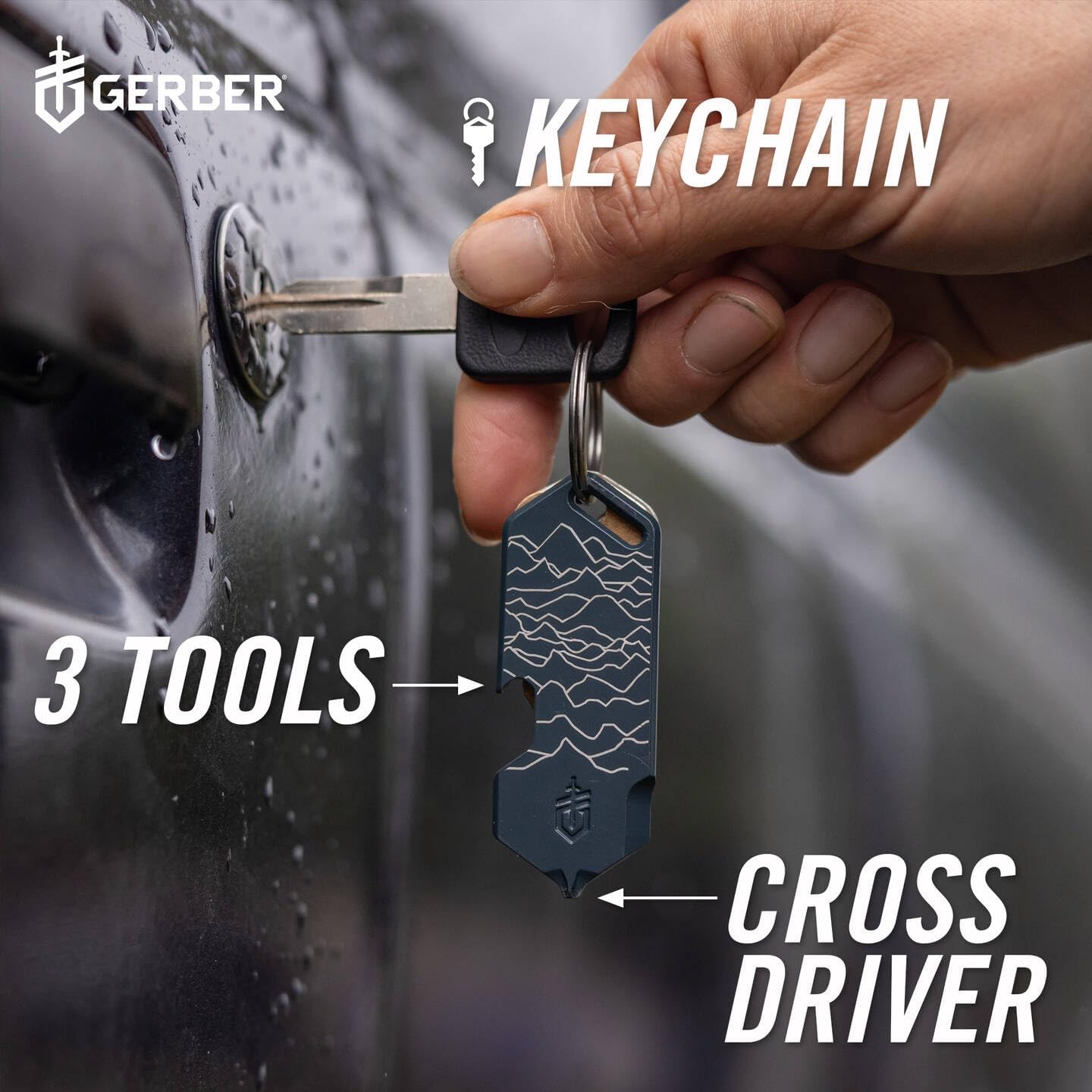 Gerber Gear Shard Keychain 3-in-1 Multitool, Clips to Pocket or Keychain with Bottle Opener, Package Opener, and Cross Driver, EDC Gear for Everyday Carry image 4