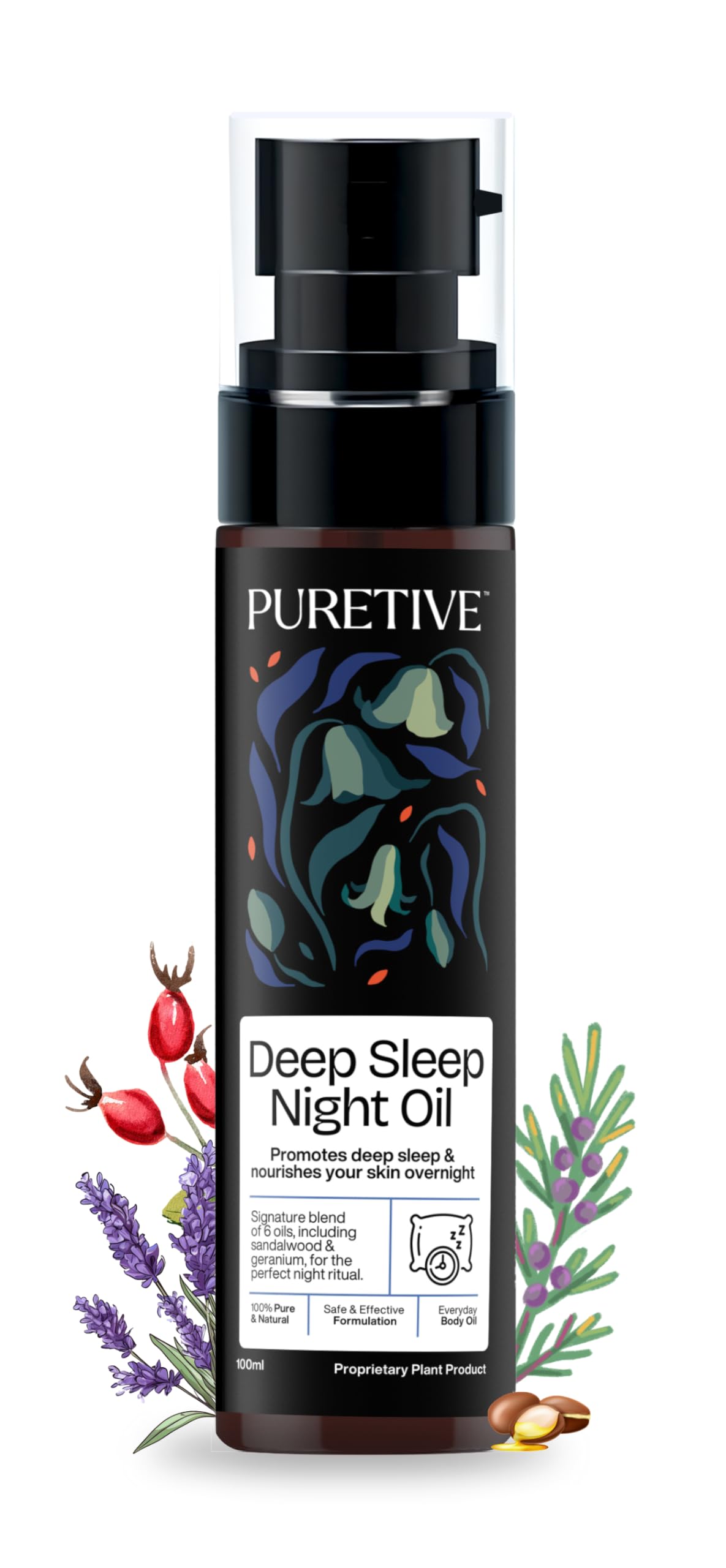 Puretive Deep Sleep Night Oil | Signature Blend of Essential Oils| Promotes a Good Night's Rest | Calms a Restless Mind & Body | Softens & Nourishes Skin | Pure Oil for Bedtime Anxiety Relief | 100ml-image-14