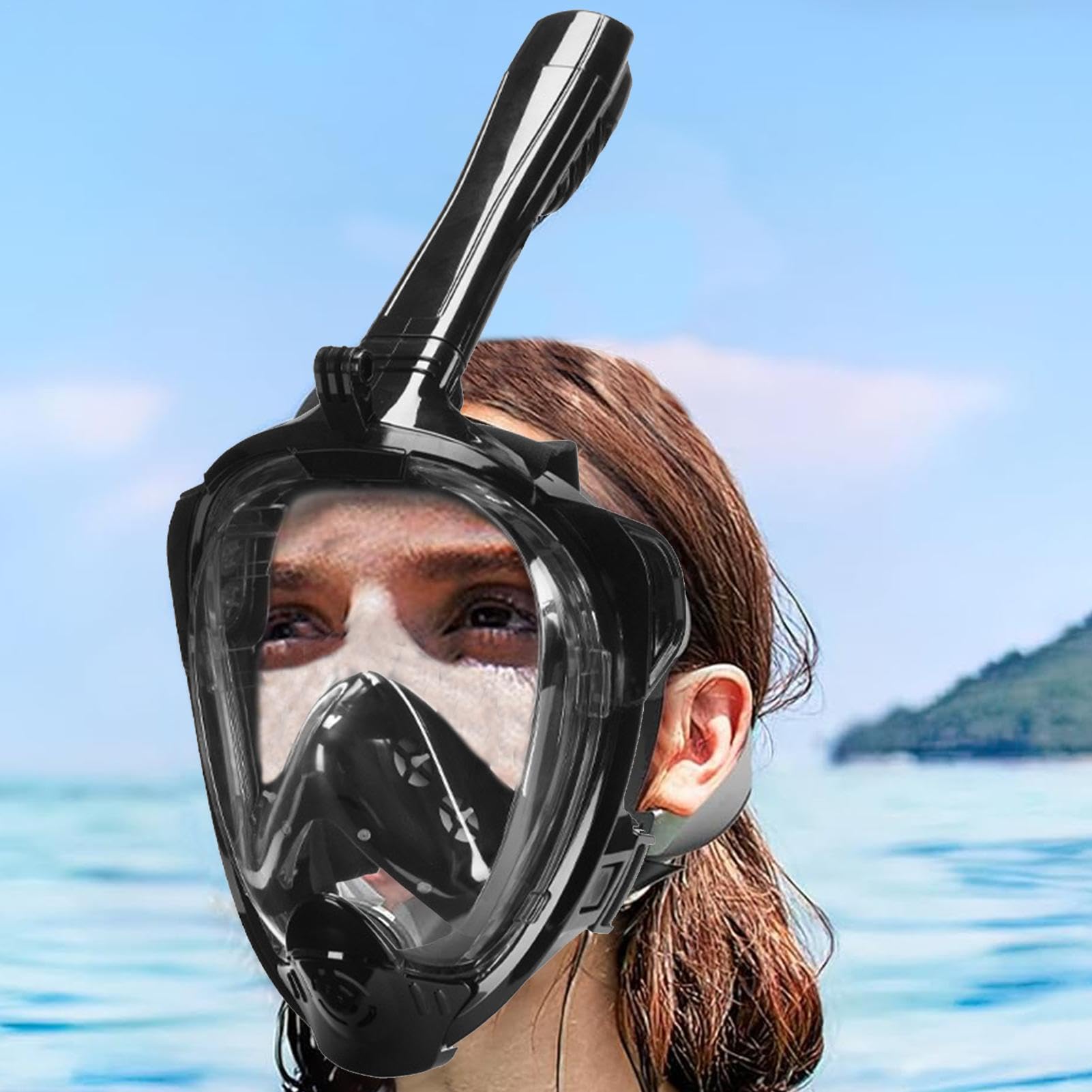 Gafas de buceo para adultos, gafas de buceo para adultos, antivaho, visión panorámica de 180°, gafas de natación, antivaho, a prueba de fugas, gafas de natación de cara completa con cordón