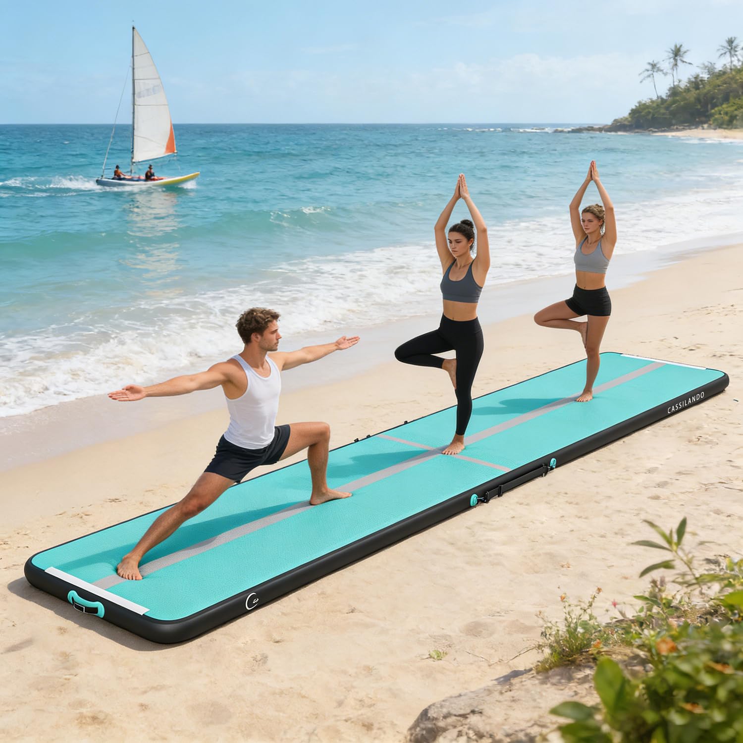 Airtrack Matte, Turnmatte Aufblasbar, 3/4/5m Tumbling Matte, 10cm Hoch Gymnastikmatte, Luftpumpe | Yogamatte, Tumbling Matten, Trainingsmatte, Turn- & Fitness