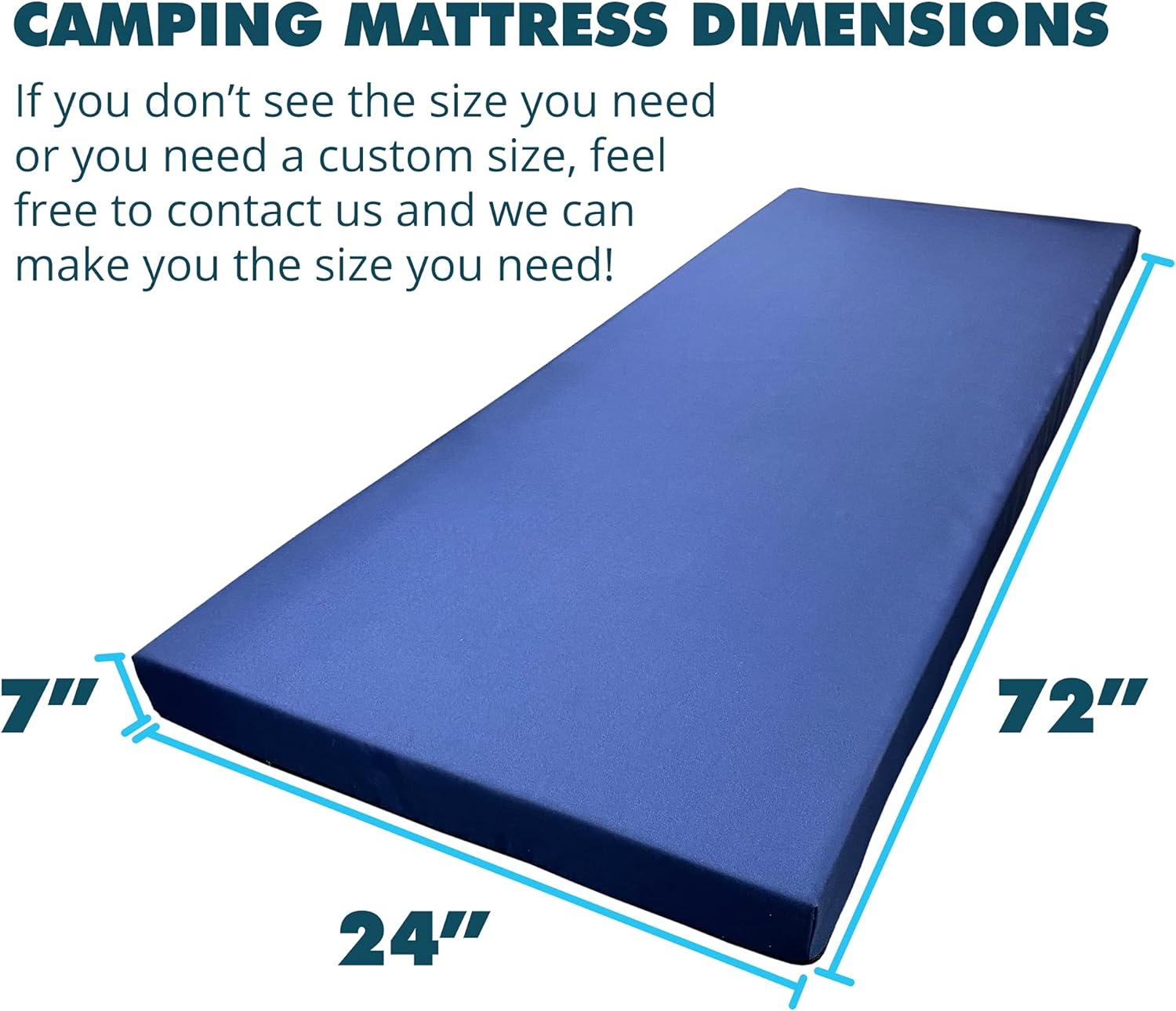 Foamma 7" x 24" x 72" High Density Roll-Up Camping Mattress with Water Resistant zipper cover, Foldable and Portable for Camping, RV Bunk, Tent, Guest Bed, Outdoor and Dorm, CertiPUR-US Certified Foam