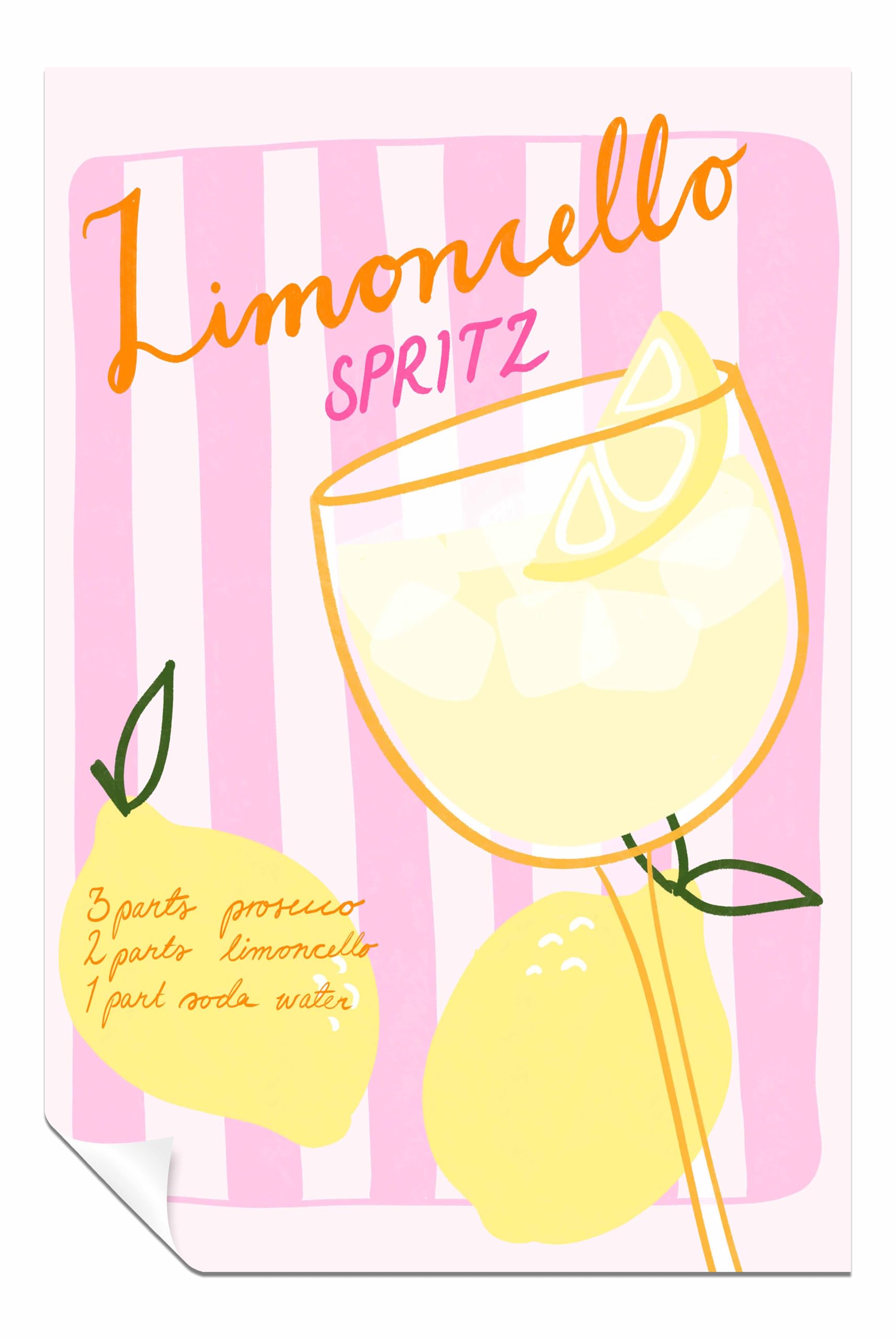 Panther Print lemoncello spritz 2.0 Unframed Poster, Pictures for Home Walls, Bedroom, Living Room & Bathroom Decor 46x31cm (18x12in)