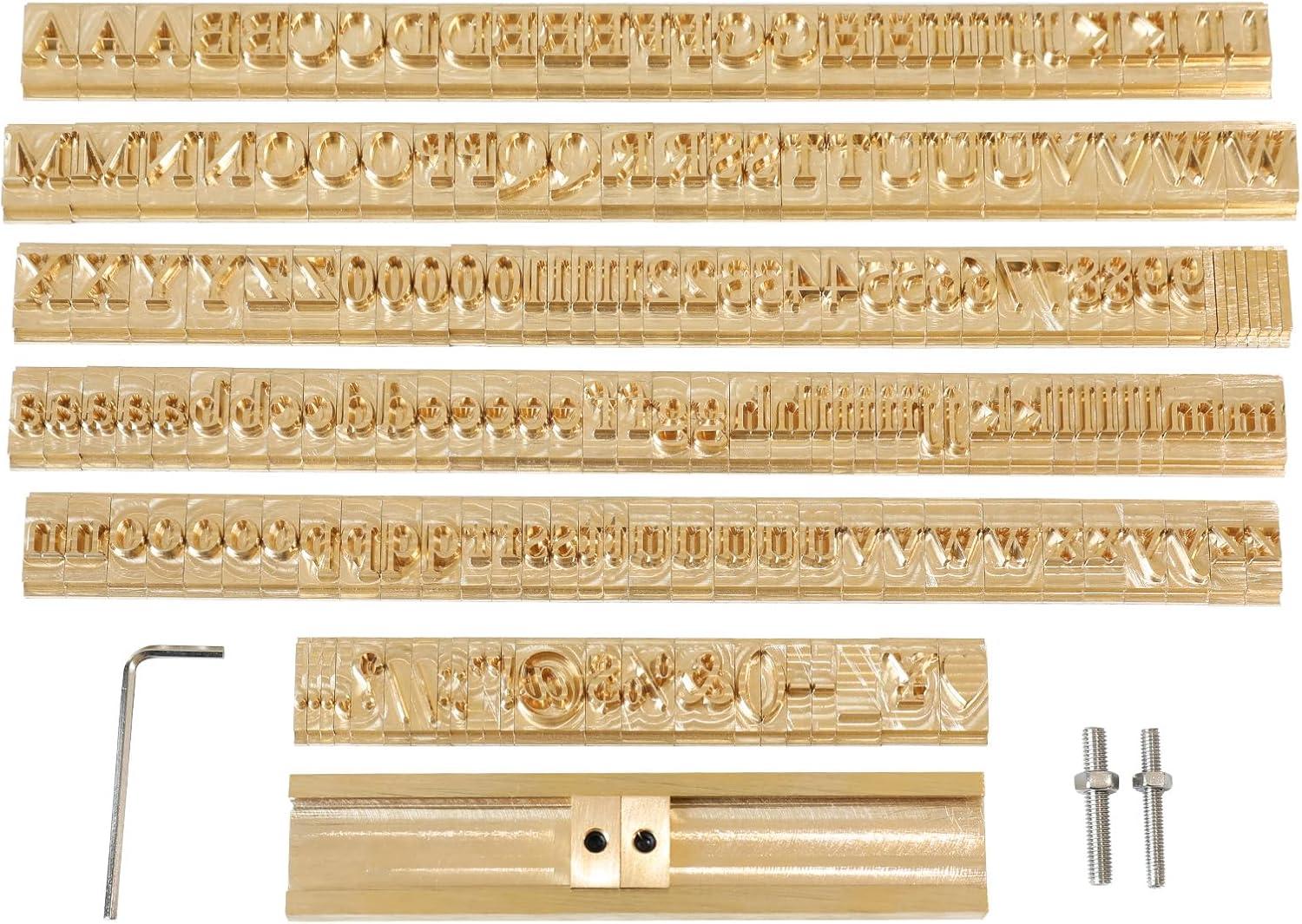 ZONEPACK Copper Brass Stamping Flexible Letters Numbers Alphabets Symbols Characters Molds CNC Engraving Molds for Hot Foil Stamping Machine (10mm 184 PCS Time New Roman)