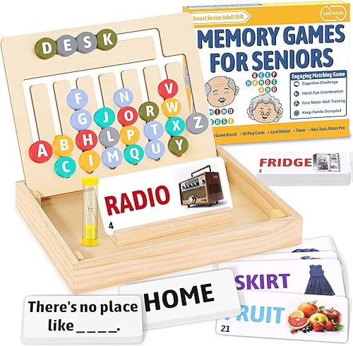 Garybank Juegos de rompecabezas de diapositivas, actividades de demencia para personas mayores, productos de madera para personas mayores, juegos de