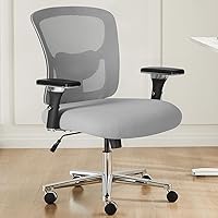 Vista 8 de Sweetcrispy Silla de Escritorio de Oficina Grande y Alta con Soporte Lumbar, Silla de Computadora Ergonómica de Malla de Servicio Pesado de 500