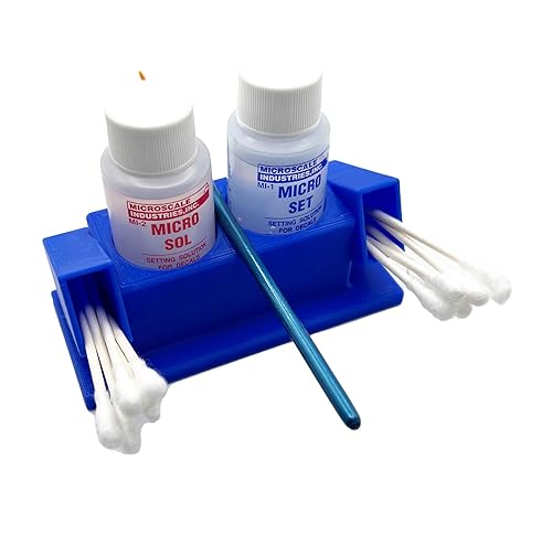 Miniatura 5 de Jeff Did It! Micro SolSet Microscale Anti-TipAnti-Slip Bottle Set Holder 1 oz Bottle Micro Series with Rubber Feet, Cotton Swab Holder & Brush Rest