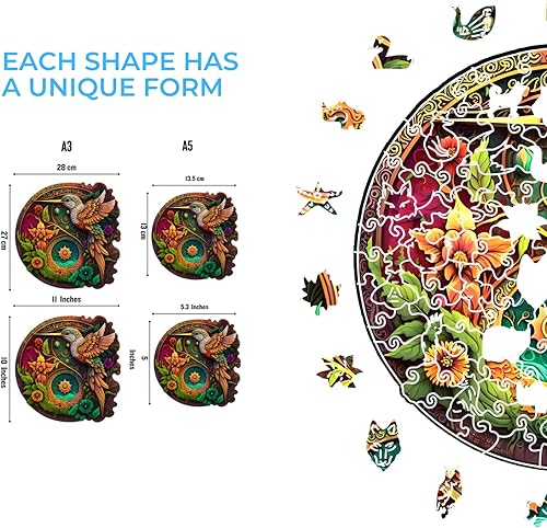 Miniatura 4 de Rompecabezas de madera para adultos, rompecabezas de colibrí Nectar Quest, rompecabezas de madera, con forma de animal, juegos familiares, regalos